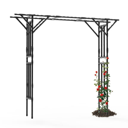 Supersize Flattop Garden Arch for Wedding - 106" L x 106" H Garden Arch Trellis for Climbing Plants Outdoor（Leg spacing 71"）
