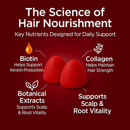 Vivikig Lumin Hair Growth Gummies – Daily Hair Nourishment with Biotin, Collagen & Botanical Extracts – Supports Thicker, Stronger & Healthier-Looking Hair – Mixed Berry Flavor, 60 Gummies (2)