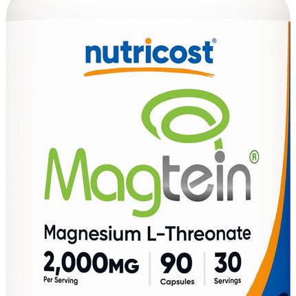 Nutricost Magtein Magnesium L-Threonate 2,000mg, 90 Capsules - Gluten Free, Vegetarian, 30 Servings
