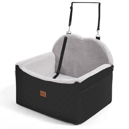 WarmInsula Dog Car Seats for Small Dogs, Detachable Dog Booster Car Seat with Storage Pockets Safety Belt, Pet Booster Cushion for Medium Dogs, Foldable Pet Sofa Cushion & Travel Bed