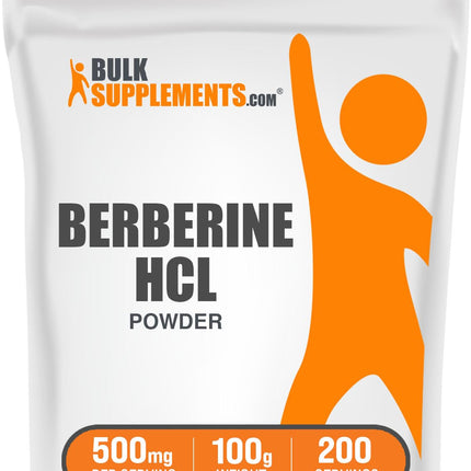 BulkSupplements.com Berberine HCl Powder - Berberine Supplement, Berberine Powder - Gluten Free, 500mg per Serving, 100g (3.5 oz) (Pack of 1)