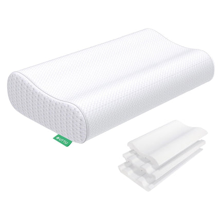 UTTU Cervical Pillow for Neck Pain Relief, Memory Foam Neck Pillow for Sleeping, Adjustable Orthopedic Sandwich Pillow, Contour Cooling for Side Back Stomach Sleeper, King(27.6"×15.7"×5.2"/4.5")