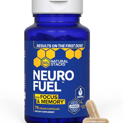 NATURAL STACKS Original NeuroFuel Nootropic Brain Support Supplement - 750mg L-Carnitine & 500mg L-Phenylalanine - Brain Supplement for Memory and Focus* - 75 Focus Pills
