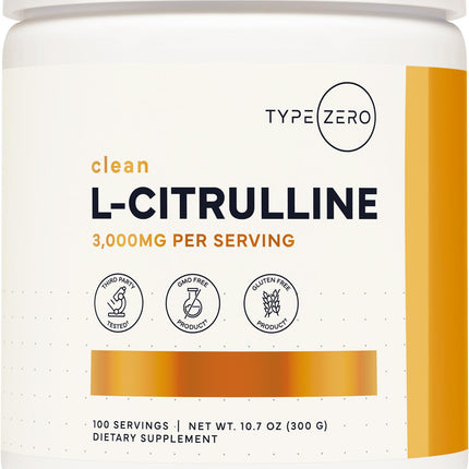 Type Zero L-Citrulline Base Powder, 3,000mg Per Serving - 100 Servings