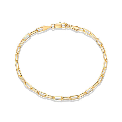 PAVOI Paperclip Adjustable Chain Bracelet, 14K Gold Plated, Yellow Gold