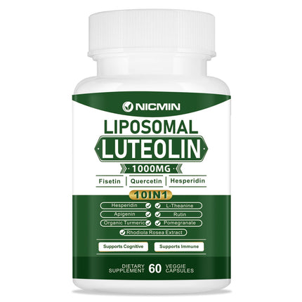 NICMIN 1000MG Liposomal Luteolin, Maximum Absorption, Potent Luteolin Supplement 60 Capsules