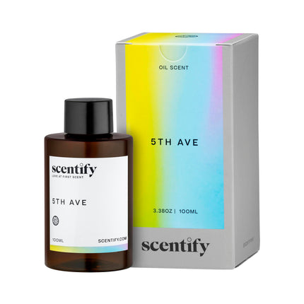 Scentify 5th Ave Aroma Oil Refill Scent for Oil Diffusers - Bergamot, Floral, Gardenia Scents - Luxurious Relaxing Aromatherapy Diffuser Fragrance 100ml, 3.38 oz