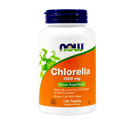 NOW Foods Chlorella 1000mg 120 Tablets (Pack of 2)