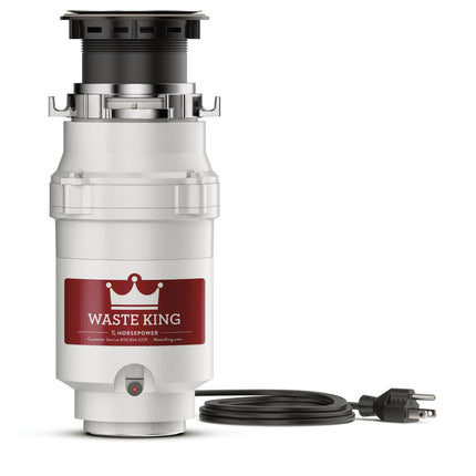 Waste King Garbage Disposal for Kitchen Sink with Power Cord, Compact Food Waste Disposer, L-111