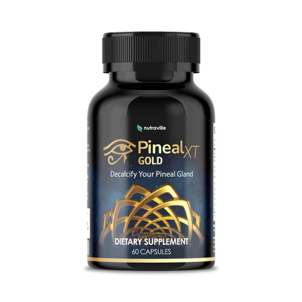 Nutraville Pineal XT Gold - Pineal Gland Supplement - Third Eye Awakening - Focus and Memory Supplement for Brain - 7 Powerful Ingredients Decalcify, Detox, and Activate Your Pineal Gland, 60 Count