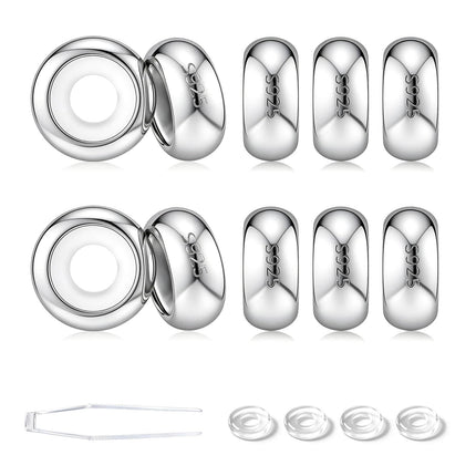 GW Stopper Charms 925 Sterling Silver for Bracelets 3mm for Women (10pcs)