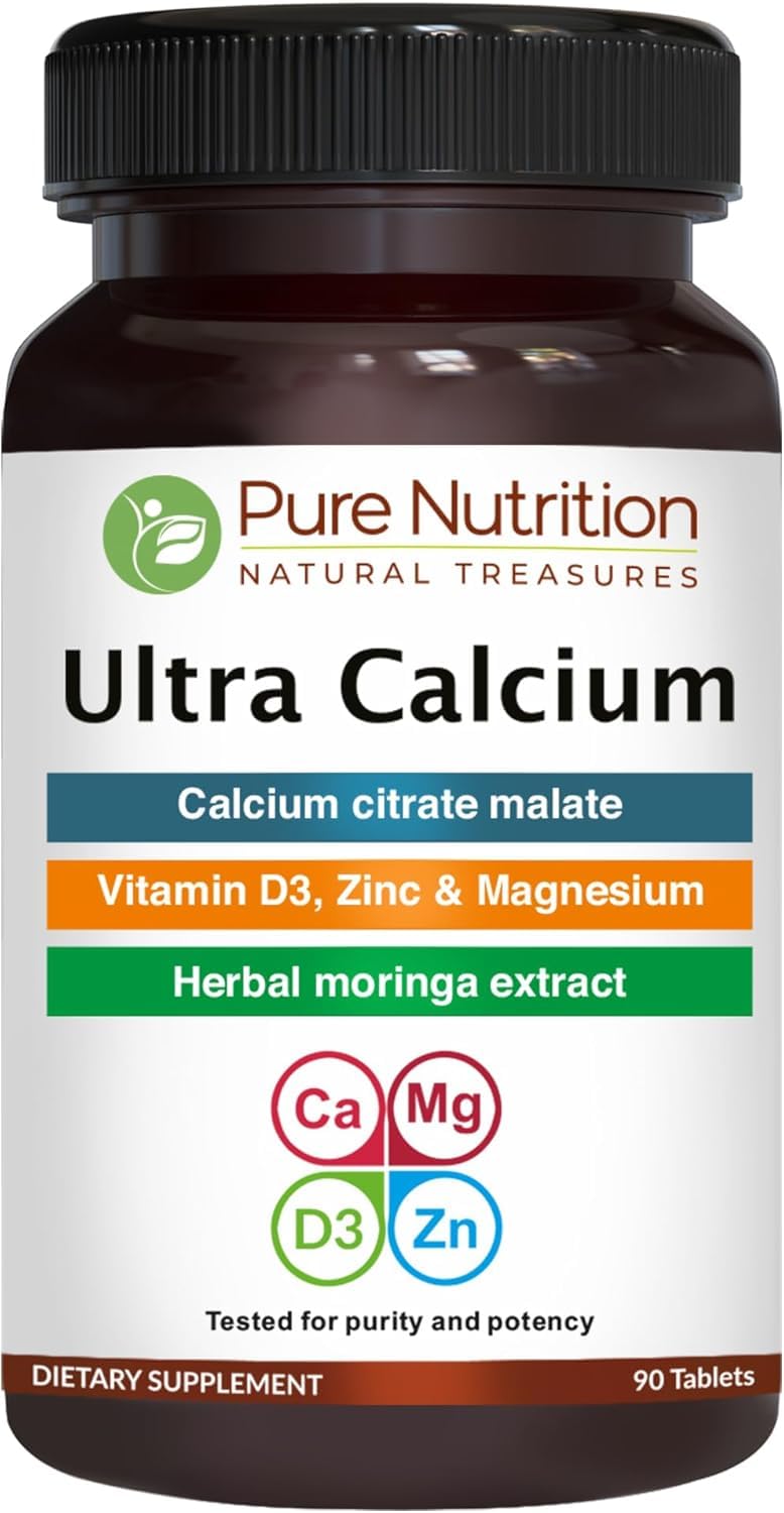 Ultra Calcium Pure Nutrition Ultra Calcium 1000mg with VIT D3 + K | 90 Tab | Calcium ...