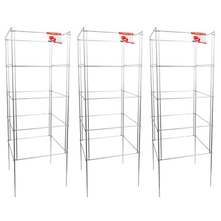 Cedar Ridge Square Foldable Tomato Cages - Heavy Duty Plant Support for Vegetable Garden, Vegetables, and Flowers - Stakes and Trellis for Climbing Plants - Made in The USA (13x40) - 3-Pack