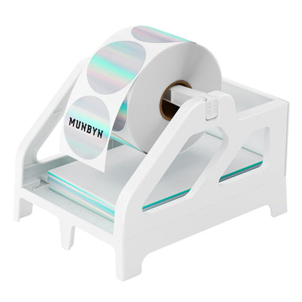 MUNBYN Label Holder for Rolls and Fan-Fold Labels, White