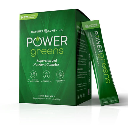 Nature's Sunshine Power Greens - Wholefood Performance Greens (24 to-Go Stick Packs)