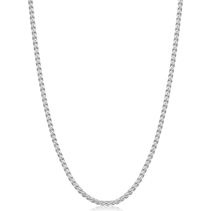 Fiusem 2.5mm Silver Tone Wheat Chain for Men, 24 Inches