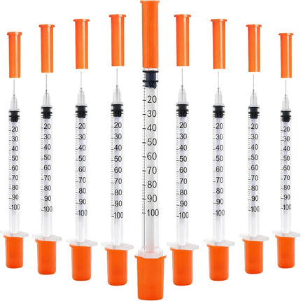 40 PACK U-100 Disposable Syringes 1ml/cc, 30G 5/16" (8mm), Individually Wrapped for Precision, Hygiene, and Safe Use