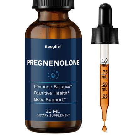 Liquid Pregnenolone Supplement, Sublingual Micronized Liquid for Hormone Balance, Memory & Focus Support, Promote Cognitive Health, Better Absorption Than Capsules, 30 ml