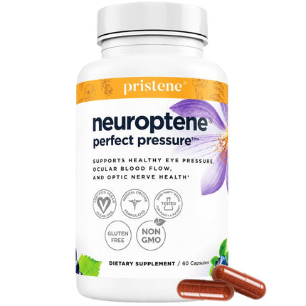 Bilberry Supplement for Eyes – Eye Vitamins with CoQ10, Niacinamide, Grape Seed Extract & Saffron – Supports Pressure & Optic Nerve Health – Neuroptene 60 Capsules