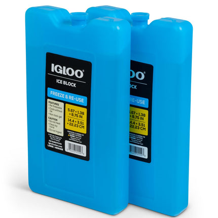Igloo Large Maxcold 2 Pack Ice Block, Reusable Ice Packs for Coolers, Freezer Pack, Cold Packs for Coolers, Long Lasting Ice Blocks