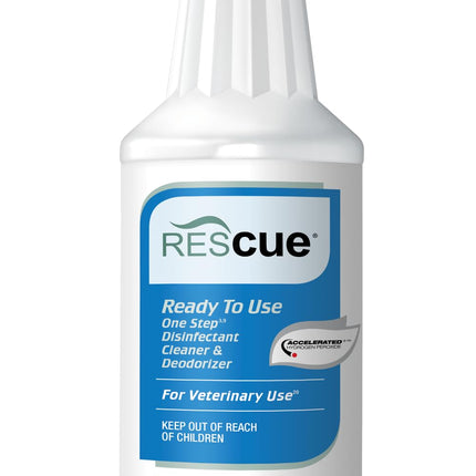 REScue One-Step Ready-to-Use Disinfectant Cleaner & Deodorizer – For Veterinary Use, Animal Shelters, Pet Foster Homes, Kennels, Litter Box – 32 Ounce RTU (Spray Nozzle NOT Included)
