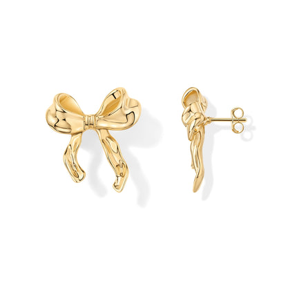 PAVOI Stud Earrings, 14K Gold Plated, Yellow Gold, Size 30 x 25 Millimeters