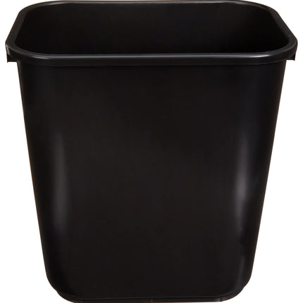 Amazon Basics Rectangular Plastic Office Wastebasket,14.4"L x 10.3"W x 15"H, 7 Gallon, Easy to Clean, Black, Pack of 2