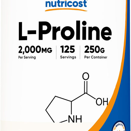 Nutricost L-Proline Powder 250 Grams - 2,000mg Per Serving, Non-GMO