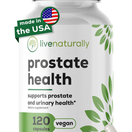 livenaturally Prostate Health Supplement for Men, Advanced Formula with Saw Palmetto, Pumpkin Seed, Stinging Nettle Root, Zinc, Selenium and Vitamin E, 120 Capsules, Urinary and Prostate Support