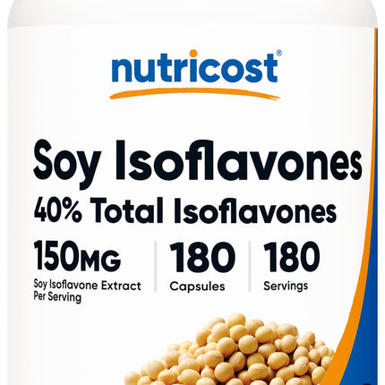Nutricost Soy Isoflavones 150mg, 180 Veggie Capsules - Gluten Free, Non-GMO, Vegetarian Friendly