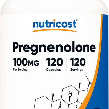 Nutricost Pregnenolone 100mg, 120 Capsules - Non-GMO, Gluten Free, Vegetarian Capsules