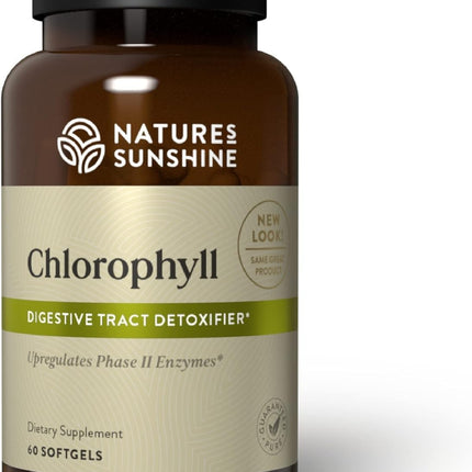 Nature's Sunshine Chlorophyll, 60 Softgel Capsules: Support Digestion, Immunity & Detoxification with Internal Deodorant Benefits. Easy-to-Swallow Capsules Promote Overall Well-Being & Energy