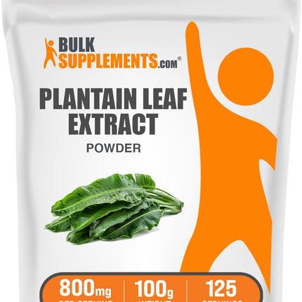 BulkSupplements.com Plantain Leaf Extract Powder - Plantain Leaf Powder - Herbal Supplement, Gluten Free, 800mg per Serving, 100g (3.5 oz) (Pack of 1)