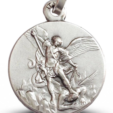 I G J Saint Michael The Archangel Medal - Patron Saint Medal, Small Size, 925 Sterling Silver, Made in Italy
