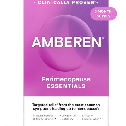 Amberen Perimenopause, Peri-Menopause Multi-Symptom Relief, Vitamin B, Vitamin E & Antioxidants Supplement, Helps Support Hormone Balance, Hot Flashes & Night Sweats, Supplements for Women, 180 Count