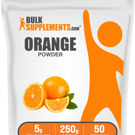 BulkSupplements.com Orange Powder - Orange Fruit Powder, Nutrient-Rich Flavoring - Gluten Free, 5g per Serving, 250g (8.8 oz) (Pack of 1)