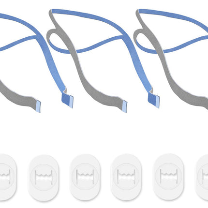 Replacement Headgear Compatible with P10 Nasal Pillow Mask Straps Included 3 Super Elastic Straps and 6 Adjustment Clips(3 Pack)