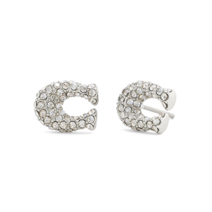 COACH Jewelry Women's Pavé Signature C Stud Earrings