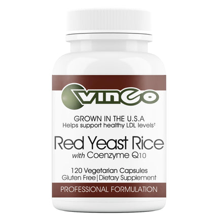 Vinco Inc– Red Yeast Rice with Coenzyme Q10 Dietary Supplement | (120 Capsules) | Supports Healthy Cholesterol, Heart Function & Circulation | Grown in the USA | Gluten Free