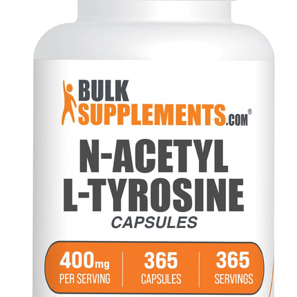 BulkSupplements.com N-Acetyl L-Tyrosine Capsules - Tyrosine Supplement, NALT Capsules, Amino Acid Supplement - Gluten Free, 1 Capsule per Serving, 365 Count (Pack of 1)