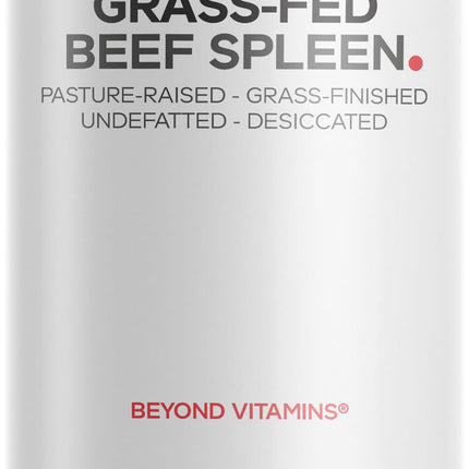 Codeage Grass Fed Beef Spleen Supplement - 2-Month Supply - Freeze Dried, Non-Defatted, Desiccated Bovine Pills Glandulars Meat – Pasture Raised Beef Vitamins for Spleen -180 Capsules