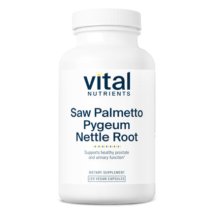 Vital Nutrients Saw Palmetto with Pygeum & Nettle Root - Vegan Saw Palmetto for Men Supports Healthy Prostate Function* - Gluten, Dairy, Soy Free - 120 Capsules