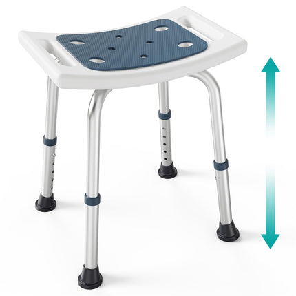 PELEGON Shower Chair for Inside Shower (350 lb) - Adjustable Height, Padded Seat, Shower Chair for Elderly and Disabled - Shower Chair for Adults, Tub Chairs for Bathtubs - Dark Blue