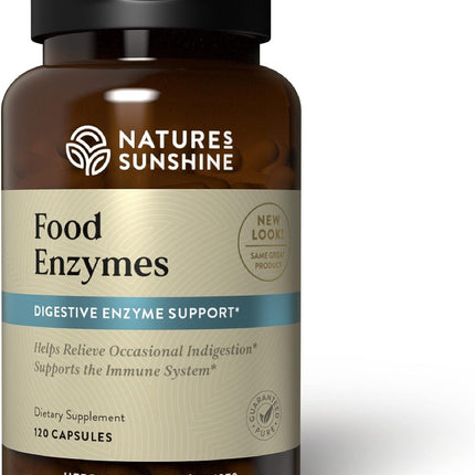 Nature's Sunshine Food Enzymes - Digestive Support with Prebiotics and Probiotics for Gut Health - Digestive Enzyme Supplement for Digestive Health and Relief from Occasional Indigestion