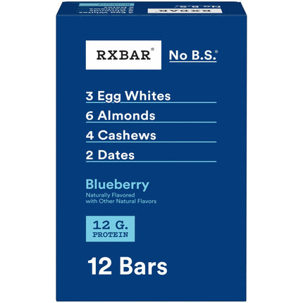RXBAR Protein Bars, Protein Snack, Snack Bars, Blueberry, 22oz Box (12 Count)