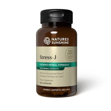 Nature's Sunshine Stress-J, 100 Capsules | This Natural Stress Relief Formula Promotes Feelings of Calm and Helps with Occasional Stress