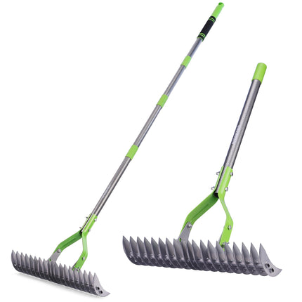 WORKPRO Thatch Rake, 15-Inch Thatching Rake for Lawns with 5FT Handle