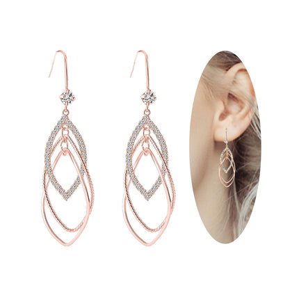 14K Gold 925 Silver Hoop Hypoallergenic Teardrop Dangle Earrings for Women