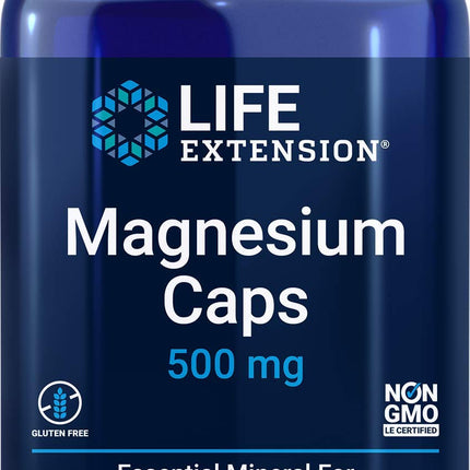 Life Extension Magnesium Caps 500mg, 270 Veg Capsules - Broad Spectrum - 3 Mags in 1 Supplement: Oxide, Citrate, Succinate - Vegetarian