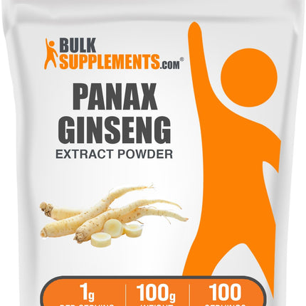 BulkSupplements.com Ginseng Root Extract Powder - Ginseng Supplement, Ginseng Herbal Supplements, Panax Ginseng - Vegan & Gluten Free, 1000mg Ginseng Extract per Serving, 100g (3.5 oz)